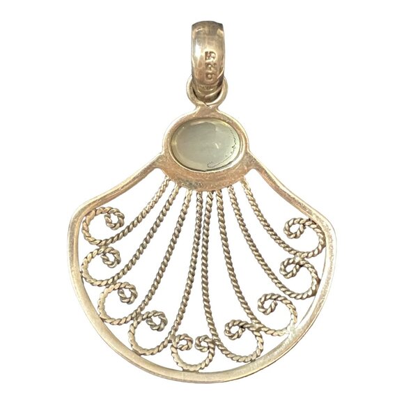 Sterling Silver & Moonstone Shell Pendant - Picture 3 of 6